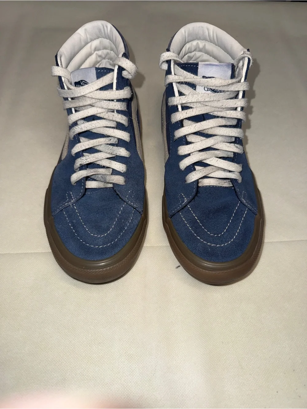 Vans Blue High-Top Sneakers with Brown Sole